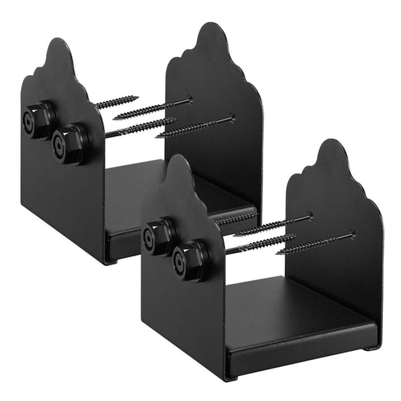 6x6 Post Base 2 Pcs, Deck Post Brackets - Heavy Duty Carbon Steel, 5.9x5.55 Inch Post Anchor for Pergola, Deck Railing, Pavilion Support - Black