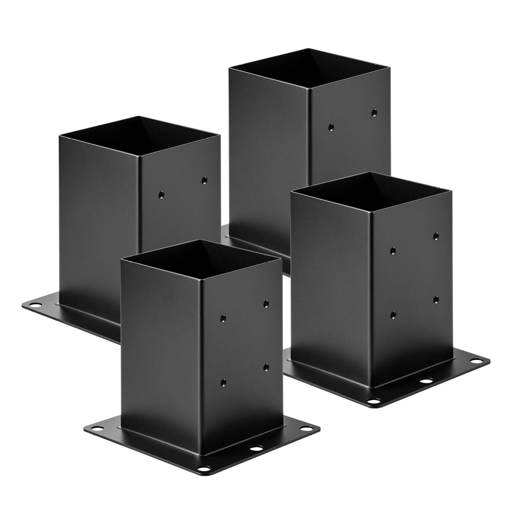 6x6 Post Base 4 Pcs, 5.6x5.6 inch Deck Post Brackets, Heavy Duty Carbon ...