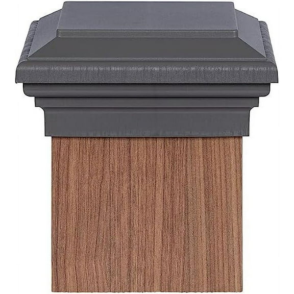 6x6 Post Cap (5.5") Gray Flat Square Newel Newport Top for Outdoor Fences, Mailboxes & Decks, by Atlanta Post Caps