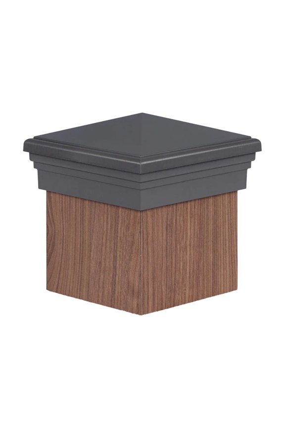 6x6 Post Cap | Metallic Gray Pyramid Top