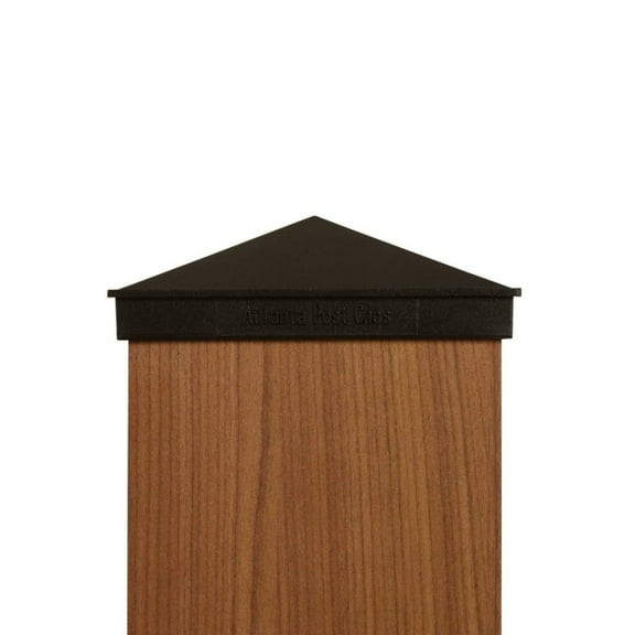 6x6 Post Cap (True 6") Black New England Pyramid Style Square Top for Outdoor Fences, Mailboxes & Decks, by Atlanta Post Caps