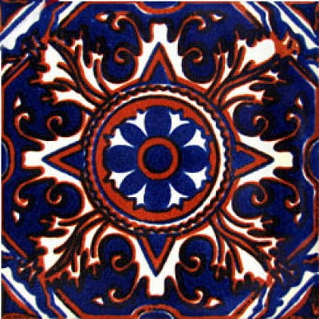 6x6 Romalio Talavera Mexican Tile, Set of 4 pcs
