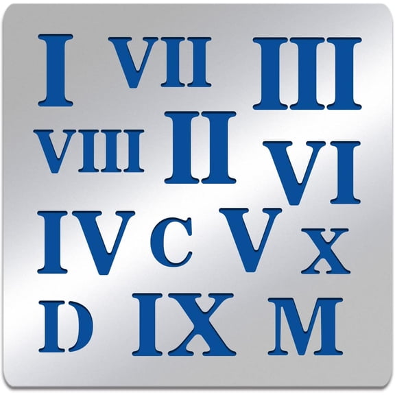 6x6" Roman Numerals Pattern Stainless Steel Stencils Reusable Creative Hollow Out Drawing Template for DIY Making
