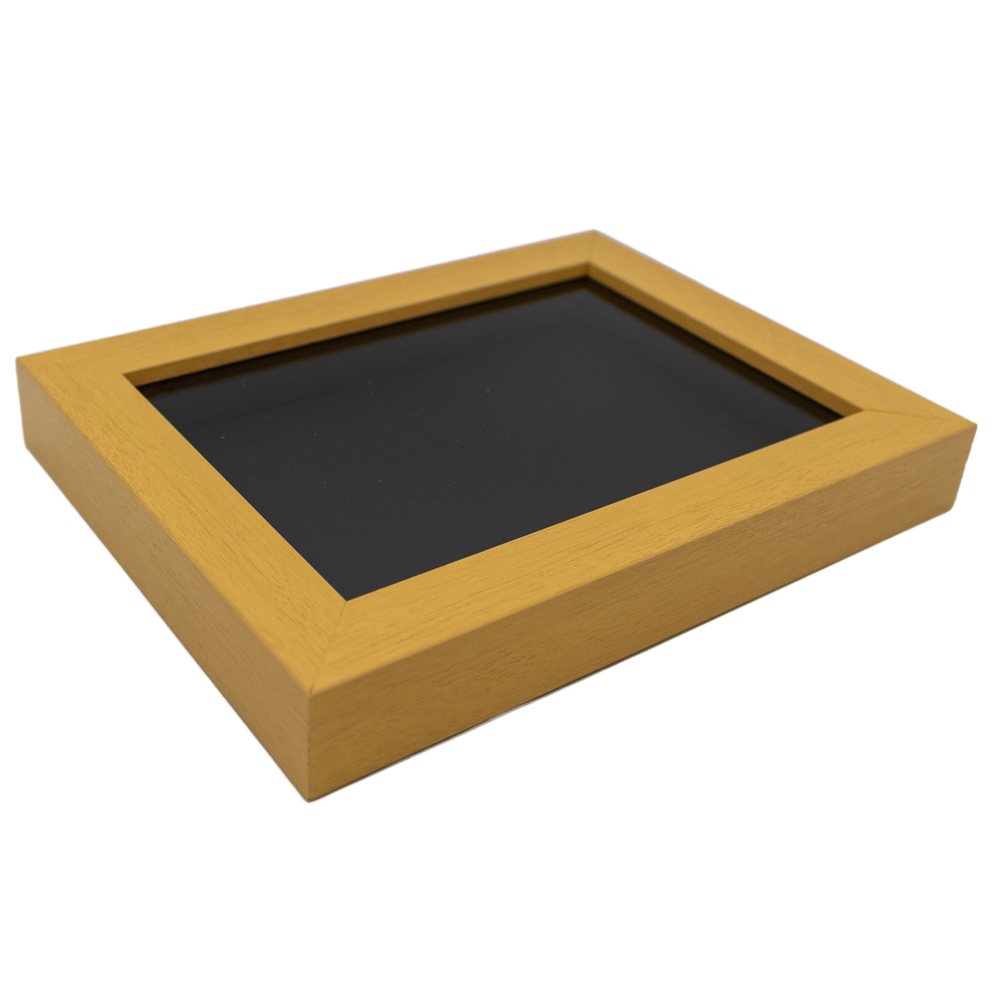 Honey Pecan 8x8 Wood Shadow Box with Gold Acid-Free Backing - With