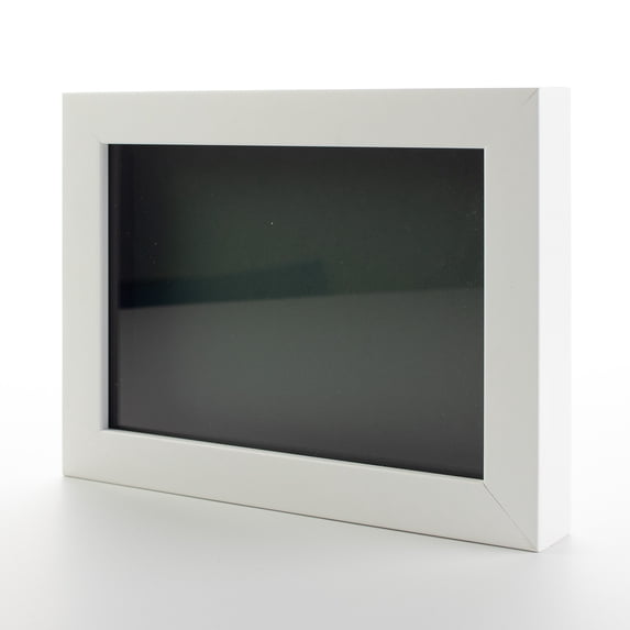 6x6 Shadow Box Frame Painted White Real Wood with a Green Acid-Free Backing | 3/4" of Usuable Depth