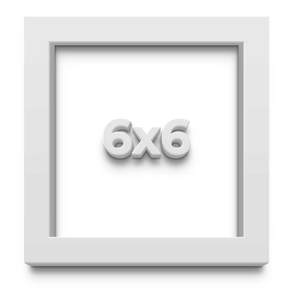 6x6 Shadow Box Frame Painted White Real Wood with a White Acid-Free Backing | 3/4" of Usuable Depth