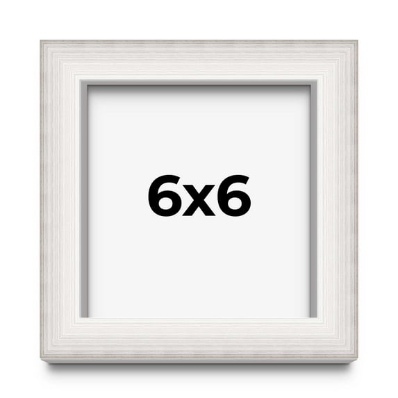 6x6 Shadow Box Silver Brushed Striped Display Frame | 1.625 Inches Deep | 1 Inch Moulding Width |