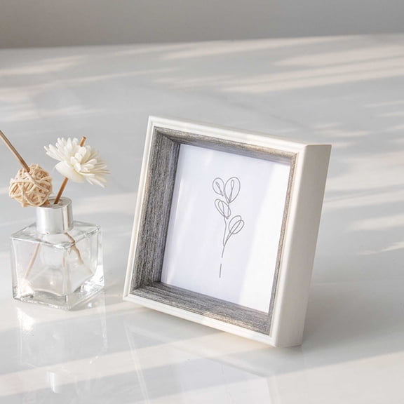 6x6 Square Picture Frame,6x6 Resin Photo Frame,Wall and Desktop Display Picture Frame,Plexiglass