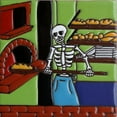 thumbnail image 1 of 6x6 The Baker. Day-Of-The-Dead Clay Tile, 1 of 1