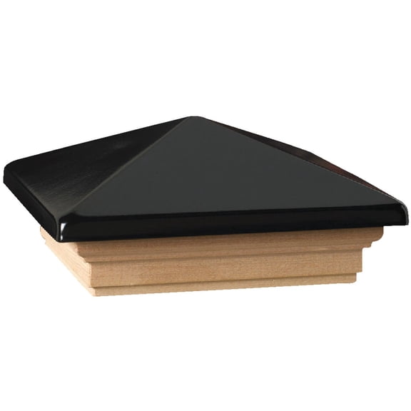 Deckorators Victoria Post Cap Black Plastic Top - 6x6 Treated/Trt/Bk - Pack Of 1