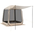 thumbnail image 1 of 6x6 ft Pop Up Screen Tent Beige, Netting Sides for Patio, 1 of 13