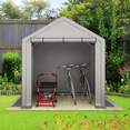 thumbnail image 1 of 6x6 ft garden shed heavy duty outdoor portable garage ventilated car canopy carports, 1 of 8