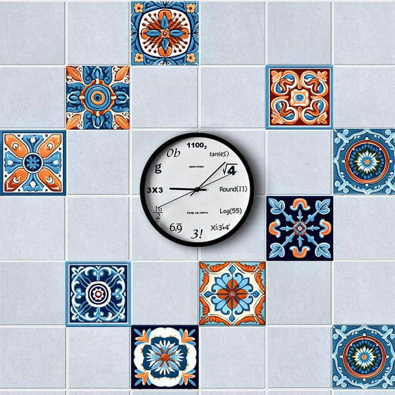 6x6 inch 24Pcs Moroccan Style Tile Sticker DIY Murals Waterproof Wall Sticker For Kitchen Bathroom Furniture Staircase Home Decor Wall Backsplash Self Adhesive Removable