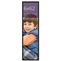 6x62 Frame Black Real Wood Picture Frame Width 0.75 inches | Interior Frame Depth 0.5 inches | Noir