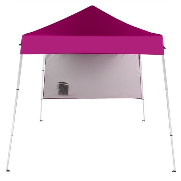 6x6ft Pop Up Canopy Tent Foldable Portable Outdoor Gazebo with Carry Bag Slant Legs Pink