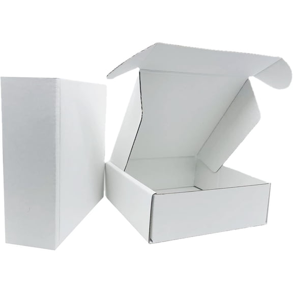 6x6x2 inch Small White Mailers Boxes Set of 10 | for Packaging,Packing,Mailers Storage, Small Business, Moving, Supplies,Recyclable Corrugated,Quick Fold,Tab Locking