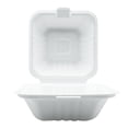 thumbnail image 1 of 6x6x3 Compostable Fiber Molded/Bagasse Take out Container, Hinged, 500 CT, 1 of 4