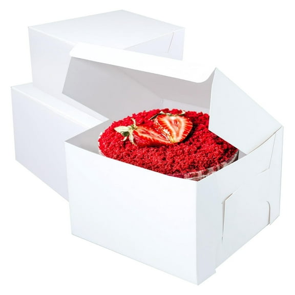 6x6x4 inches White Cake Boxes (50-Pack)