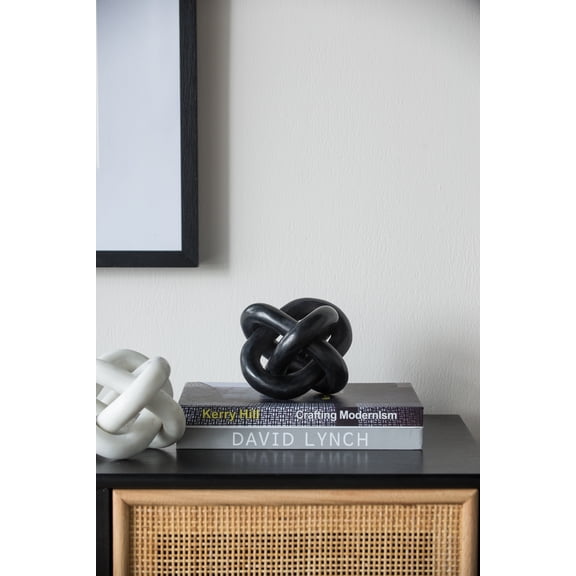6x6x6" Decorative Marble Chain Sculpture, Black