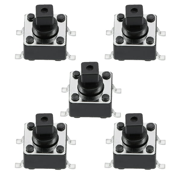 6x6x7.3mm Momentary PCB Surface Mounted Devices SMT 4 Pins Push SPST Tactile Tact Switch 5PCS
