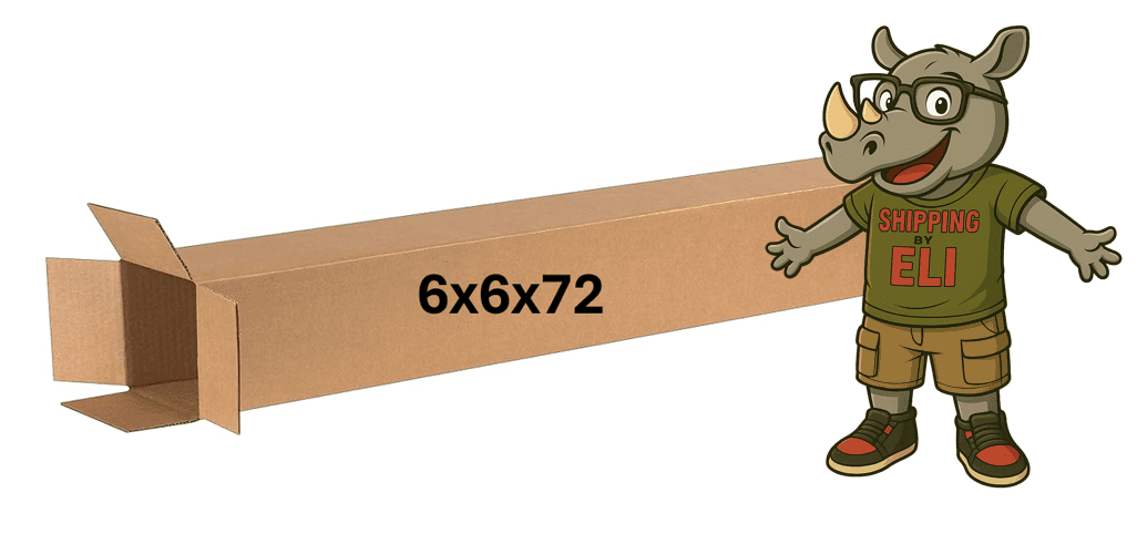 6x6x72 (200 lb strength) | SINGLE Cardboard Box | Tall