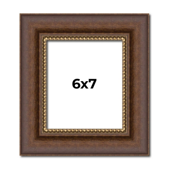 6x7 Copper and Brown Real Wood Picture Frame Width 2 inches | Interior Frame Depth 0.5 inches |