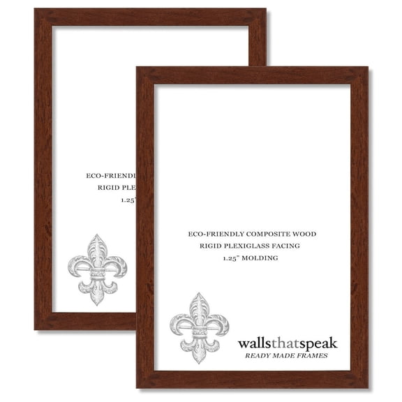 6x7 Dark Walnut Rustic Pine Picture Frame for Puzzles Posters Photos or Artwork (2-Pack)