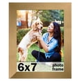 thumbnail image 1 of 6x7 Frame Gold Bronze Modern Solid Wood Picture Frame | 0.75 Inch Moulding Width | Includes UV, 1 of 8
