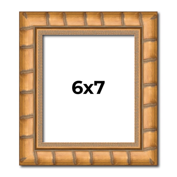 6x7 Frame Gold Real Wood Picture Frame Width 1.5 inches | Interior Frame Depth 0.5 inches | Bhutan