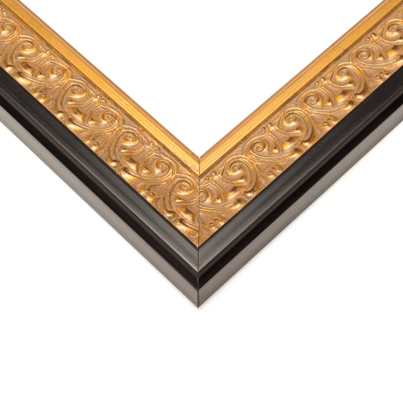 6x7 Frame Gold Real Wood Picture Frame Width 1.75 inches | Interior Frame Depth 0.5 inches | Da