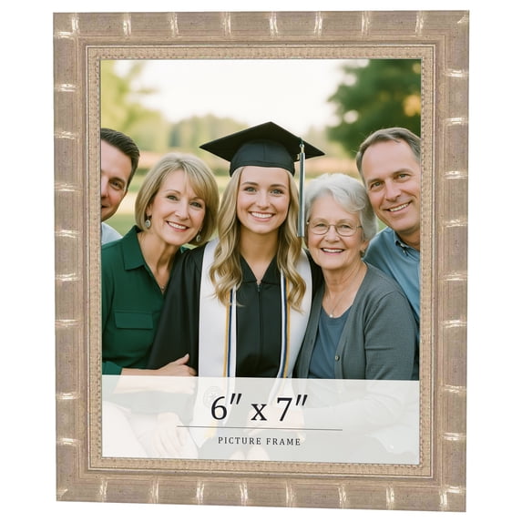 6x7 Frame Silver Real Wood Picture Frame Width 1.5 inches | Interior Frame Depth 0.5 inches |