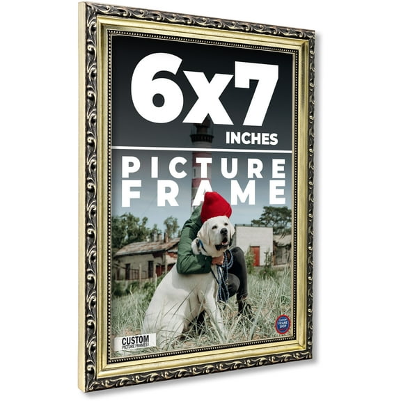 6x7 Frame Silver Solid Wood Picture Frame Width 1.125 Inches | Interior Frame Depth 0.375 Inches |