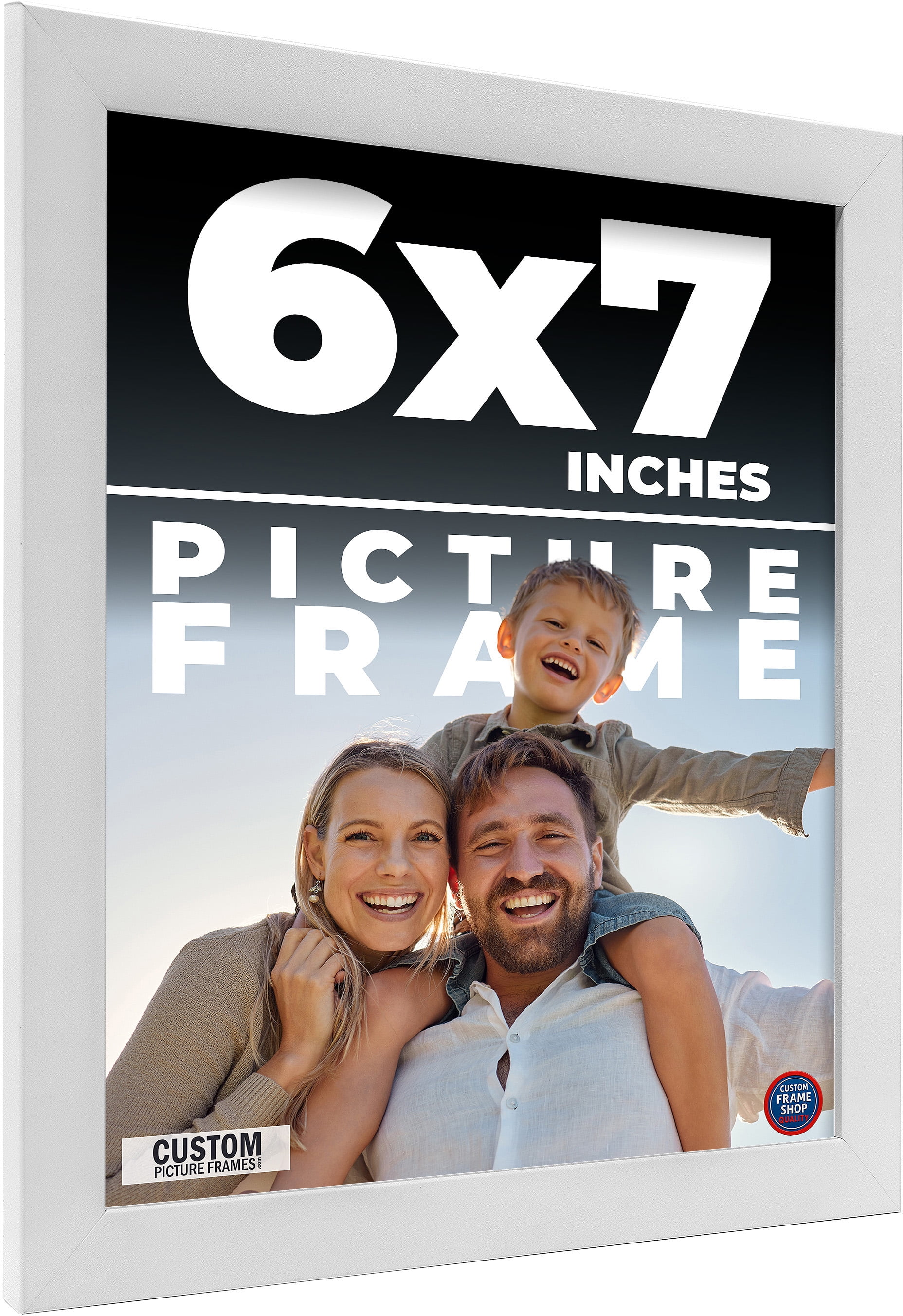 ZXT-parts 8x8 Picture Frame With 6x6 Mat - Solid Wood, Plexiglass Panel, Tabletop Or Wall Mount