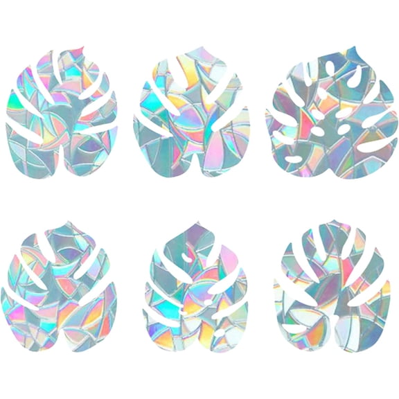 6x7 Inch Leaf Window Clings Static Rainbow Window Stickers Anti-Collision Glass Decals Sun Catcher Decorations Non Adhesive Prismatic Vinyl for St. Patrick's Day Decor Prevent Stop Birds Colorful