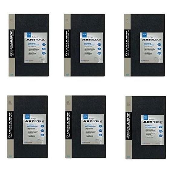 6x7 Photo Albums 6-Pack - Presentation Books for Photos, Archival Quality Portfolio with Pocket Pages, 5x7 Inch, Black Mounting Paper, Reversible Spine