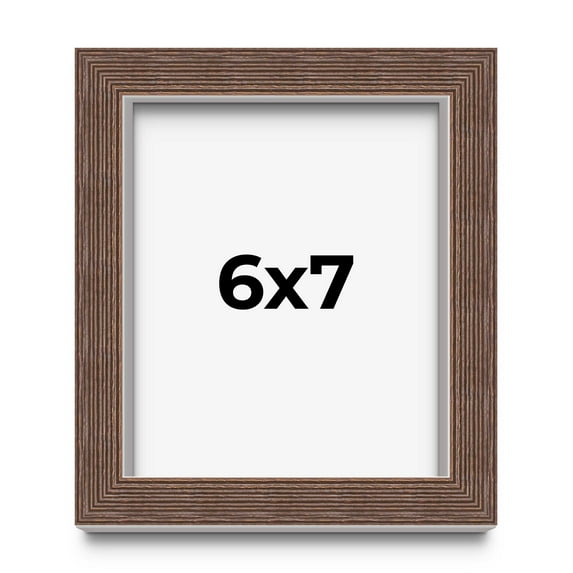 6x7 Shadow Box Frame Brown | 1.125 inches Deep Real Wood Rustic Shadowbox Display Frame | UV