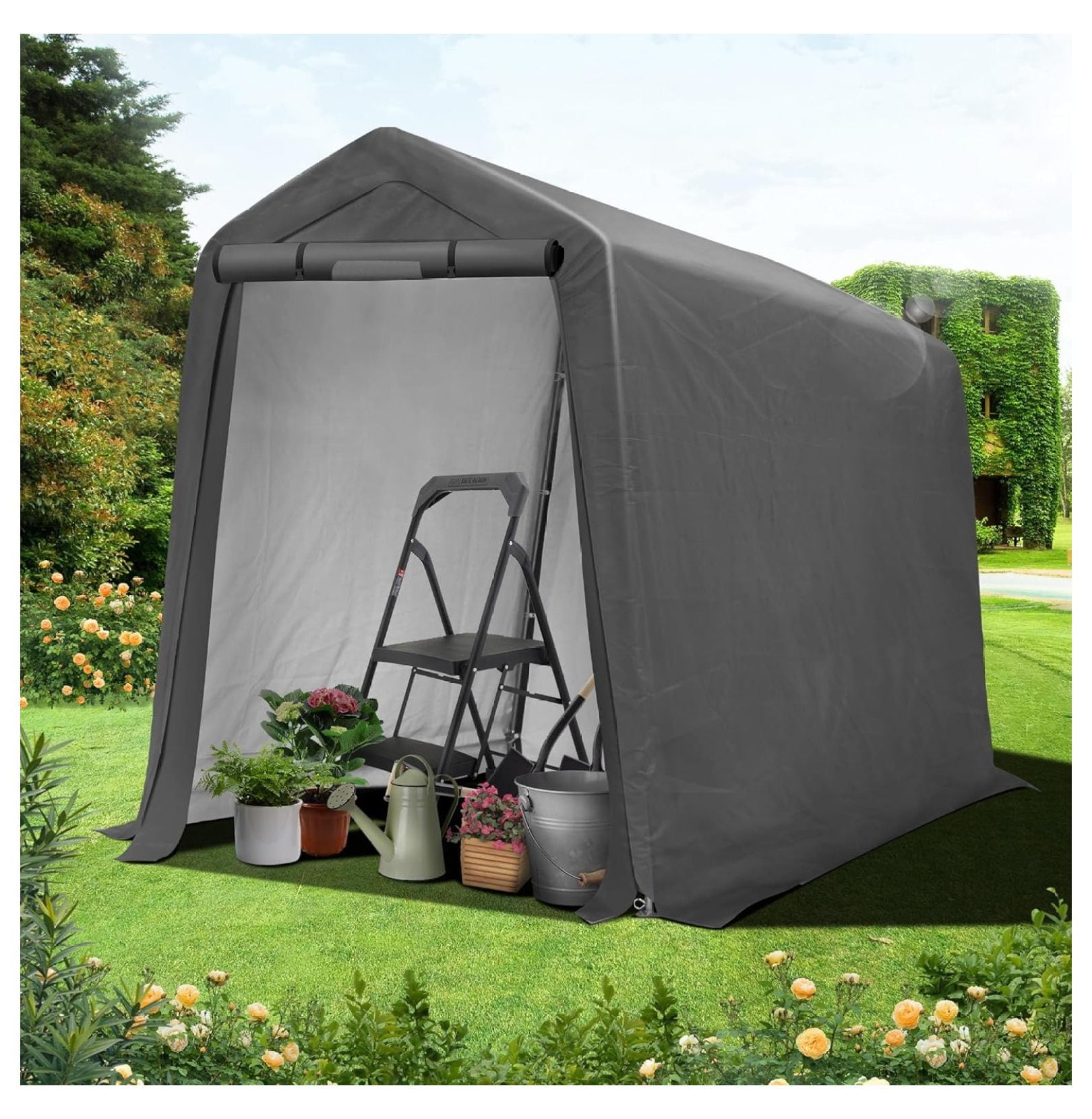 6x7FT Outdoor Storage Shed, Heavy Duty Portable Storage Shed, Portable