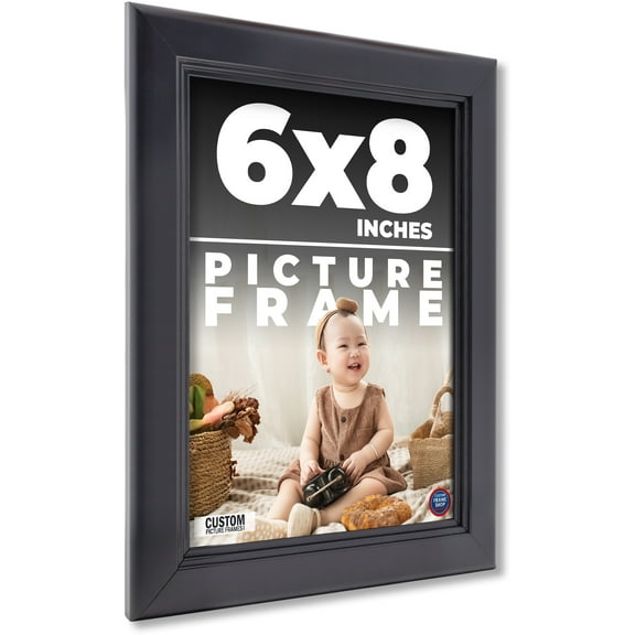 6x8 1.25" 'SoHo Onyx' Black Solid Wood Frame - Great for Posters, Photos, Art Prints, Mirror, Chalk