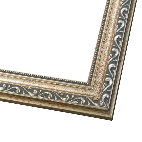 6x8 Deco Silver Picture Frame - UV Acrylic, Foam Board Backing, Hanging Hardware