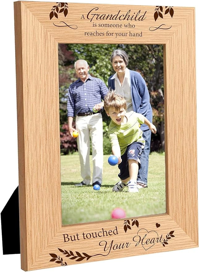 6x8 Engraved Wooden Picture Frame Grandchild Picture Frames Rustic