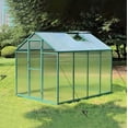 thumbnail image 1 of 6x8 FT Greenhouse for Outdoors with Quick Setup Structure and Roof Vent, Polycarbonate Outdoors Greenhouse, Aluminum Large Walk-in Greenhouse for Outside Garden Backyard, Green, 1 of 8