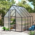 thumbnail image 1 of 6x8ft Greenhouse for Outdoors, Enhanced Aluminum Frame Greenhouse with Roof Vent, Large Walk-in Green House for Garden Backyard, 1 of 6