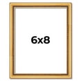 thumbnail image 1 of 6x8 Frame Beaded Gold Solid Wood Picture Frame | 0.75 Inches Moulding Width | Liscio Oro, 1 of 8