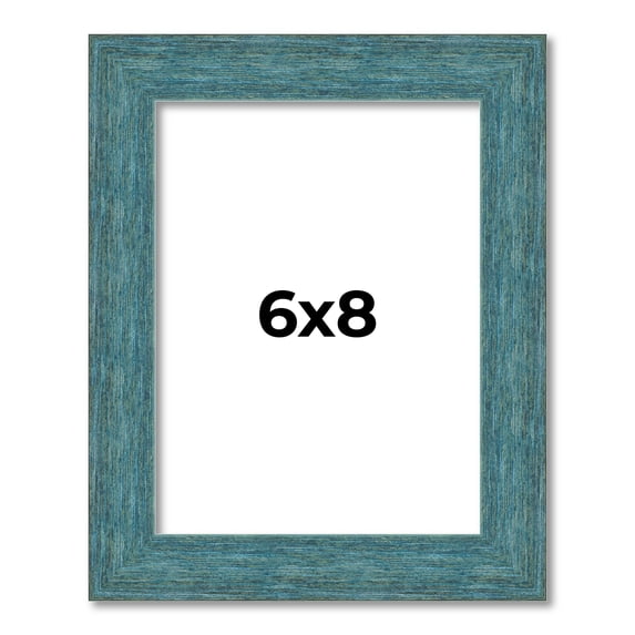 6x8 Frame Blue Rustic Barnwood Solid Wood Picture Frame Width 1.25 Inches | Interior Depth 0.5