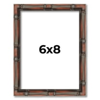 6x8 Frame Brown Bamboo with Dark Coffee/Walnut Finish | Solid Wood Picture Frame Width 0.75 Inches