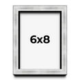 thumbnail image 1 of 6x8 Frame Brushed Silver Solid Wood Picture Frame | 0.75 Inch Moulding Width | Rabbet Depth 0.75, 1 of 5