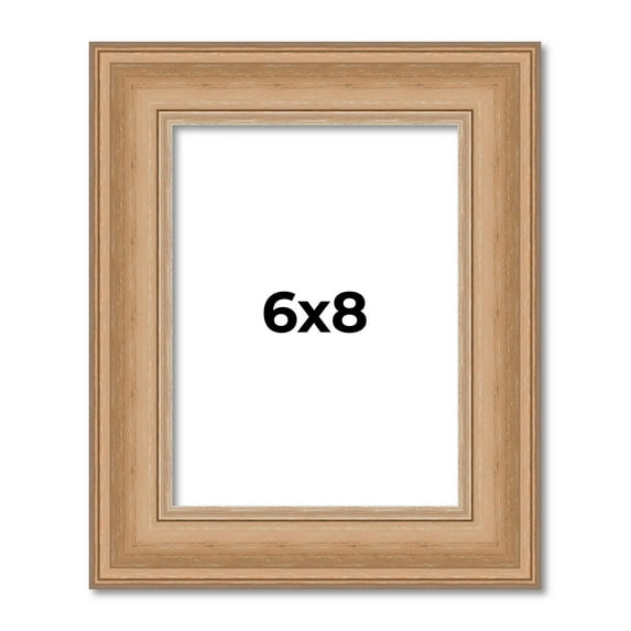 6x8 Frame Charleston Honey Brown Solid Wood Picture Frame Width 1.75 Inches | Interior Depth 0.5