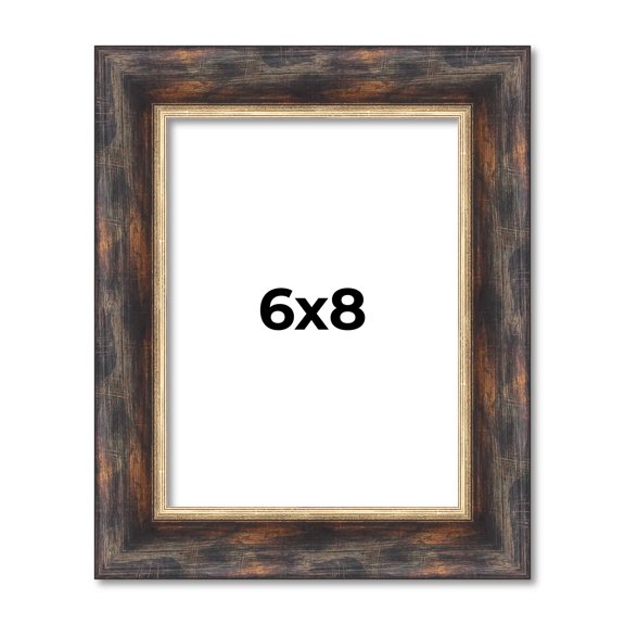 6x8 Frame Gold Real Wood Picture Frame Width 1.5 inches | Interior Frame Depth 0.5 inches | Garrett