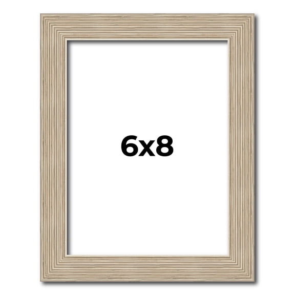 6x8 Frame Grey Solid Wood Picture Frame Width 1 Inches | Interior Frame Depth 0.5 Inches |