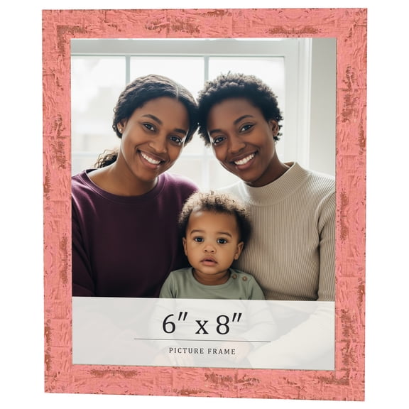 6x8 Frame Pink Solid Wood Picture Frame Width 1.125 Inches | Interior Frame Depth 0.5 Inches |
